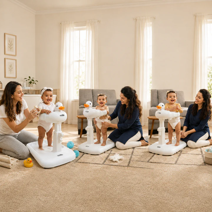 Parents and babies enjoying a quiet moment together